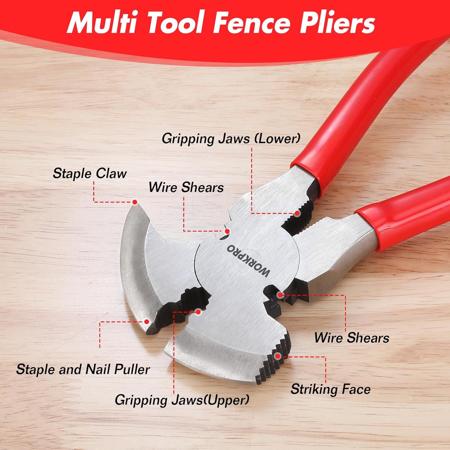 Pinzas de Cerco WORKPRO 10" Multifuncionales de Acero CR-V