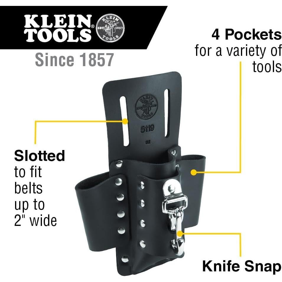 Bolsa de Herramientas Klein 5119 de Cuero con 4 Bolsillos