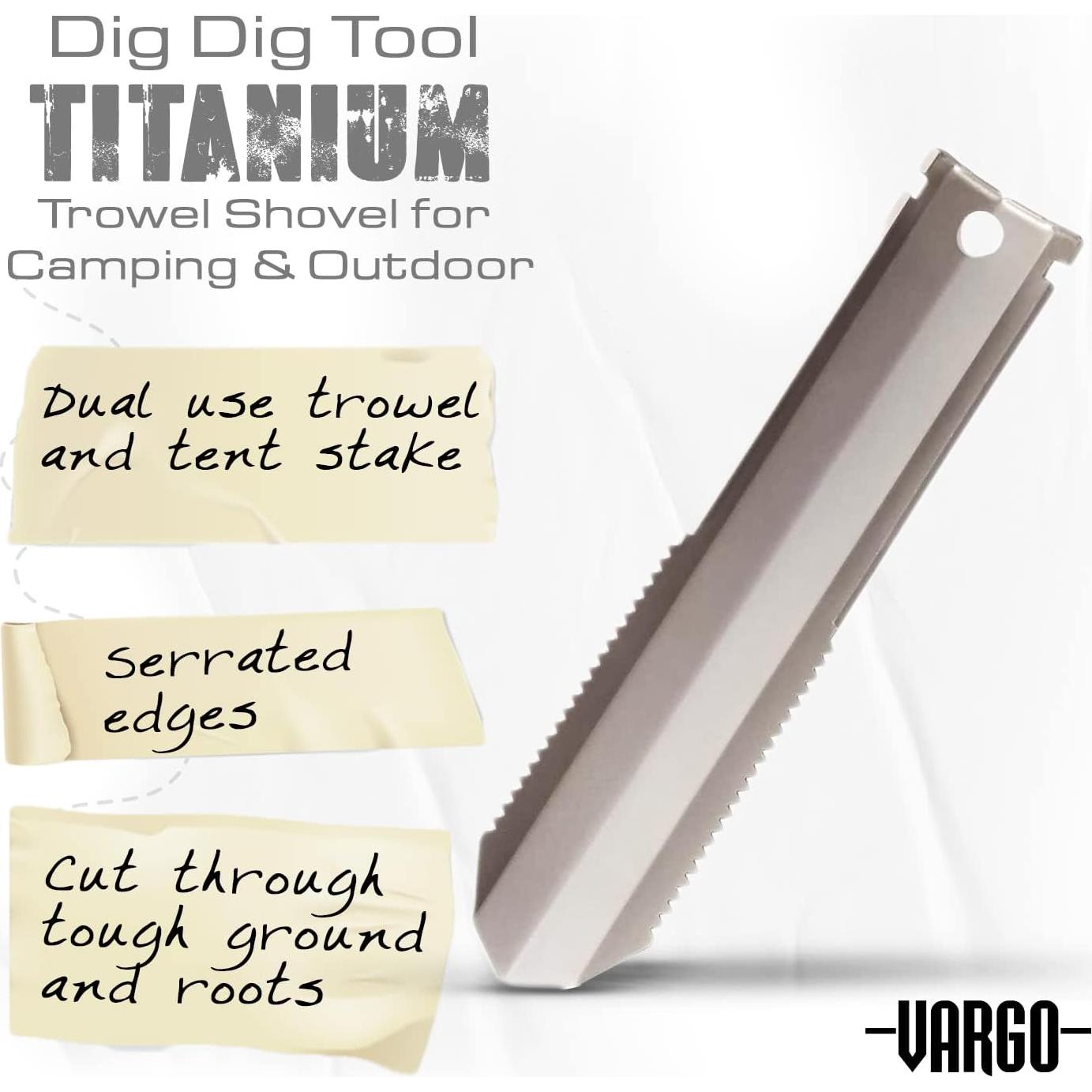 Pala Compacta Vargo VR471 de Titanio para Camping y Excursiones