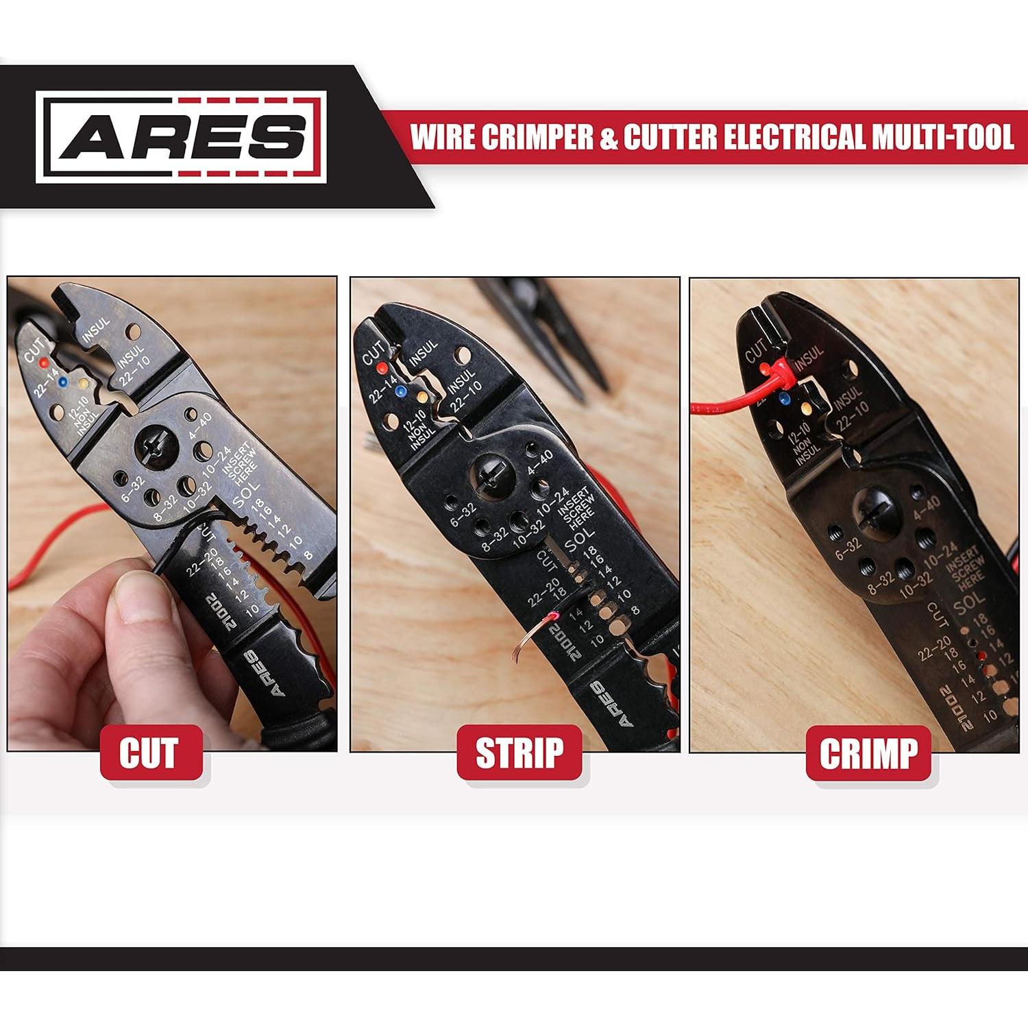 Pelacables y Crimpador ARES 21002 - Herramienta Multiuso 22.86 cm