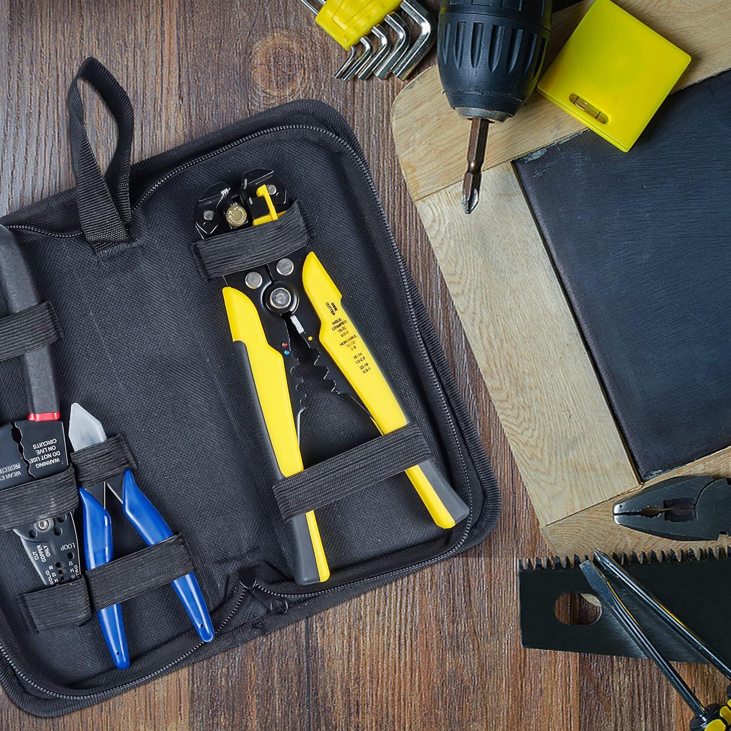 KOTTO Juego de Desforradores de Cables Eléctricos Automáticos - Herramienta de Corte y Crimpado