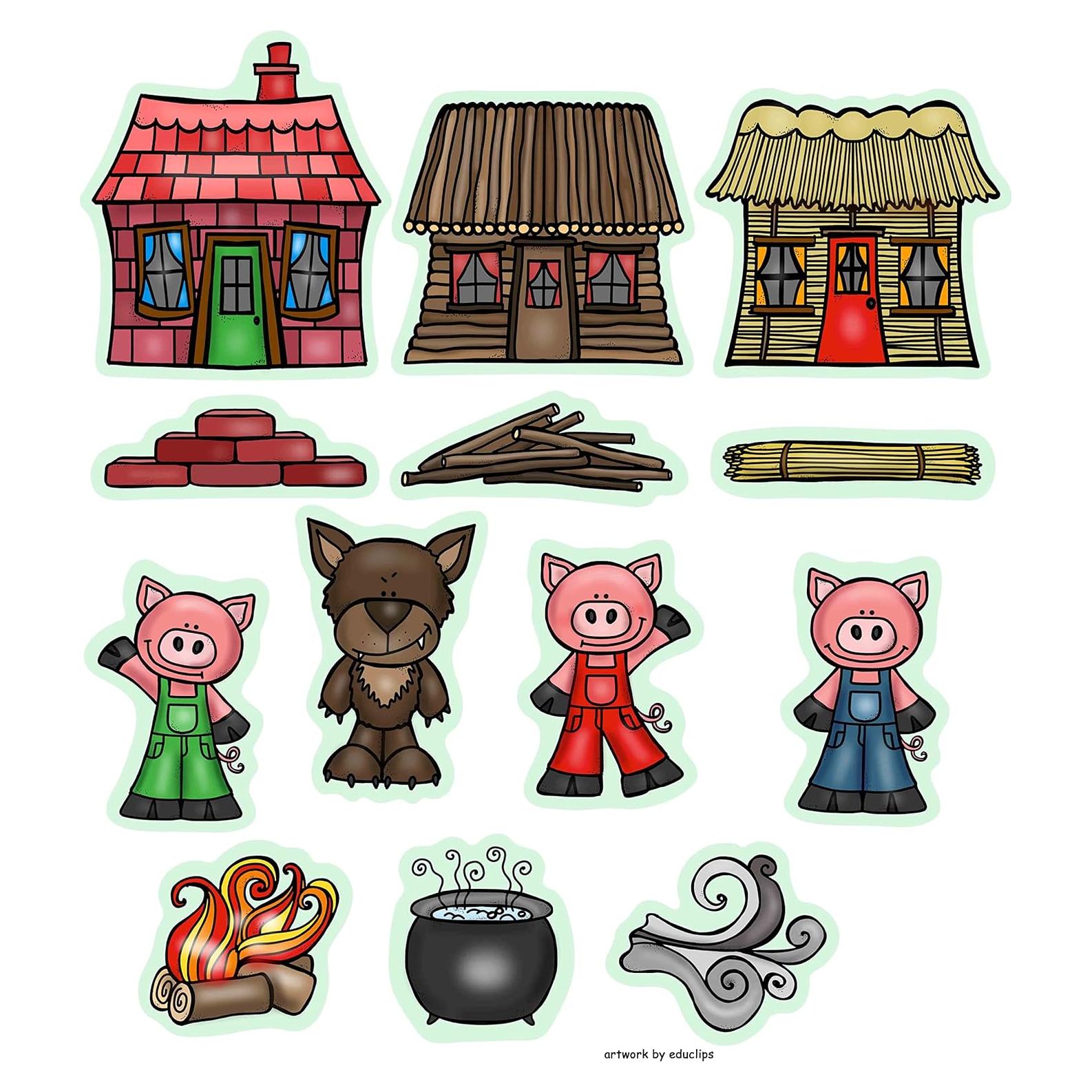 Juego de Fieltro Tres Cerditos Story Time 13 Piezas