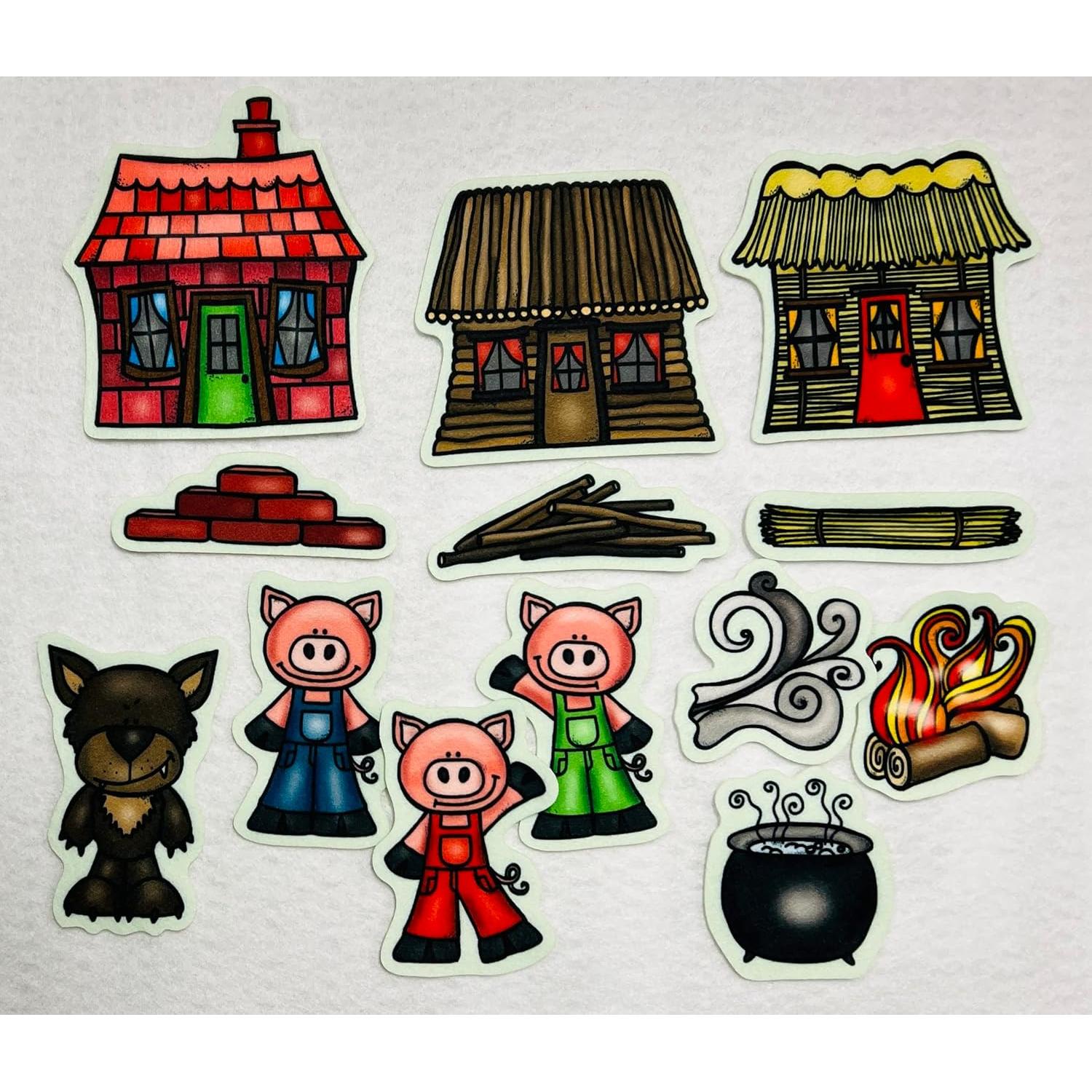 Juego de Fieltro Tres Cerditos Story Time 13 Piezas