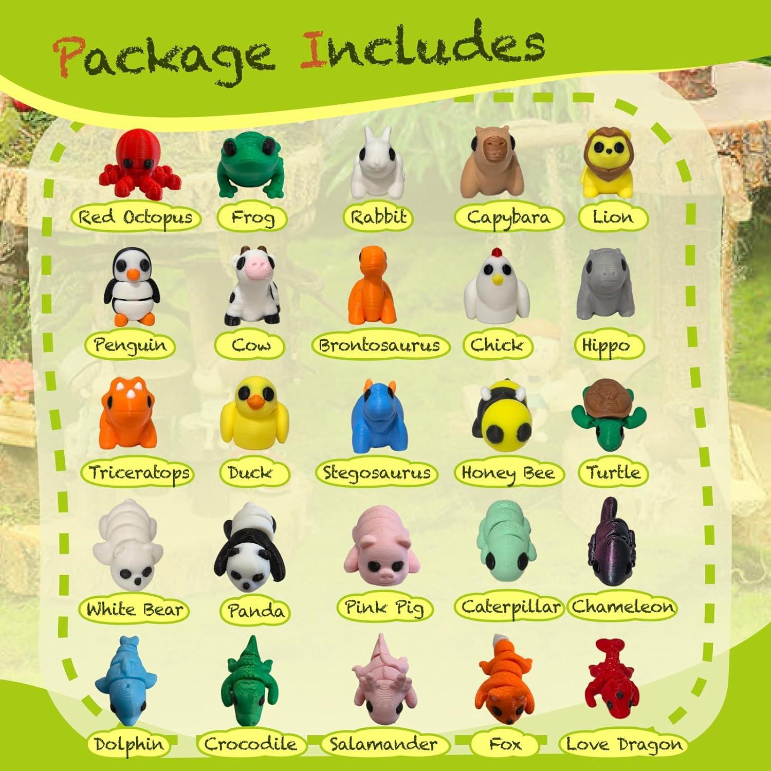 Conjunto de 25 Animales Impresos en 3D YonaaClin - Juguetes Antiestrés