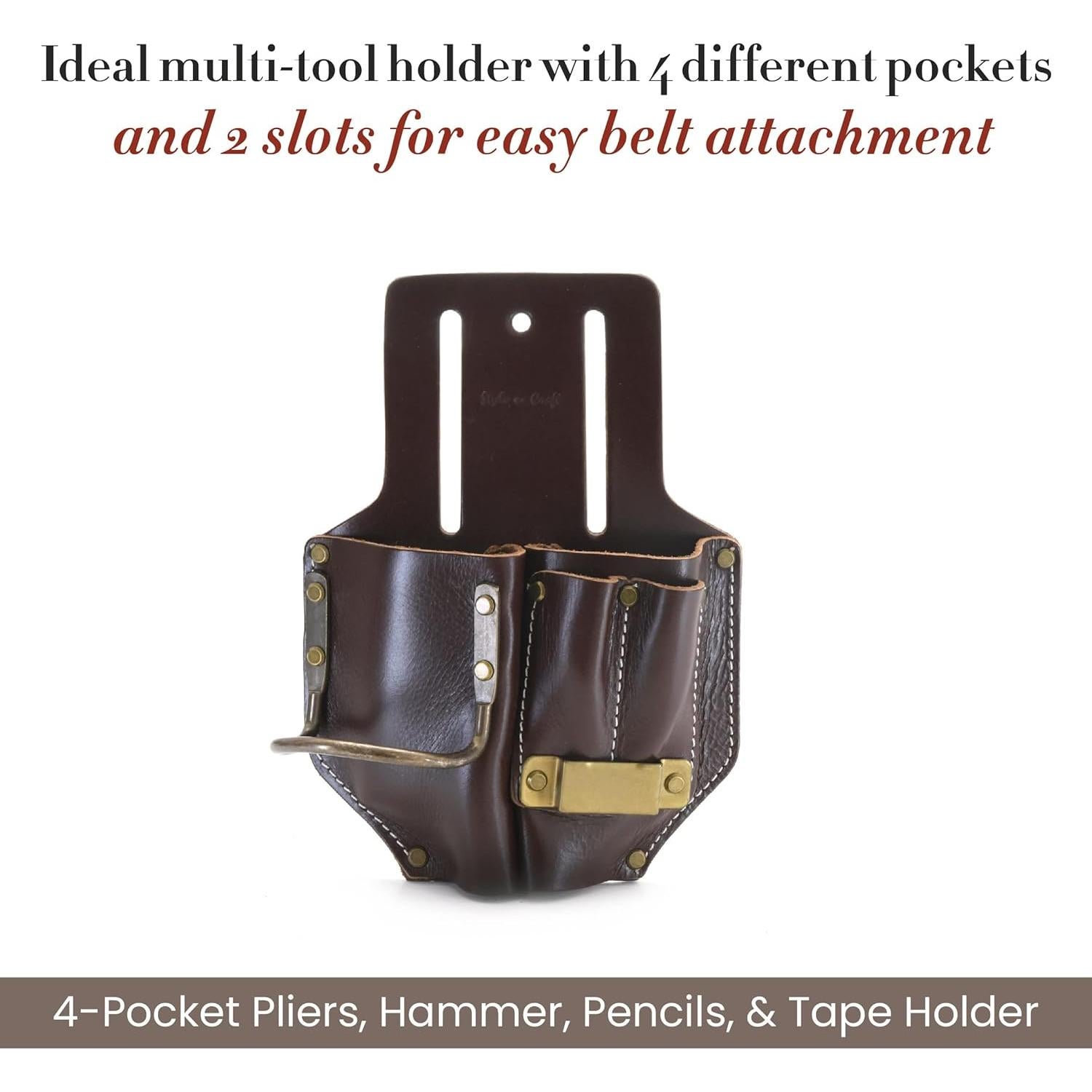Bolsa de Herramientas de Cuero Estilo N Craft 6 Bolsillos
