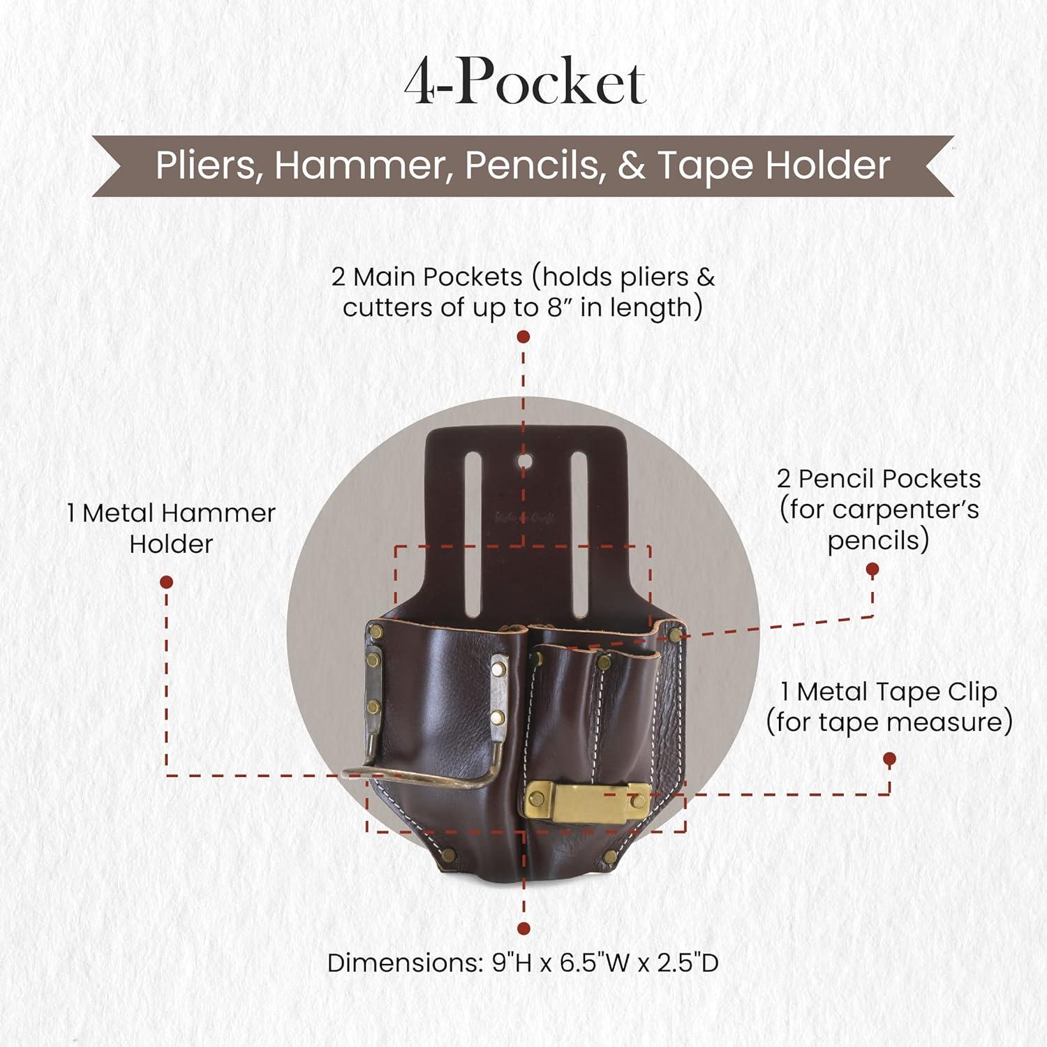 Bolsa de Herramientas de Cuero Estilo N Craft 6 Bolsillos