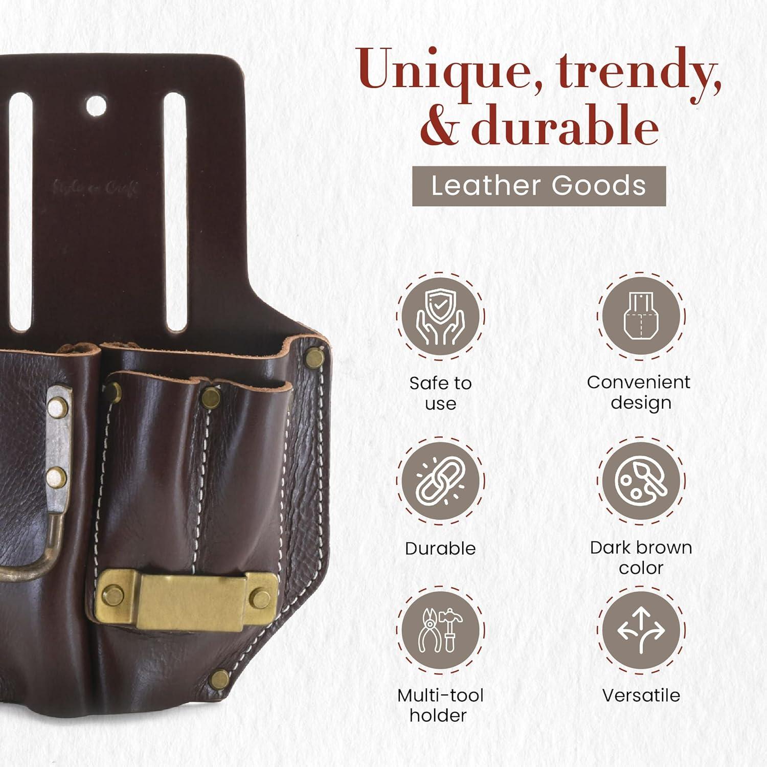 Bolsa de Herramientas de Cuero Estilo N Craft 6 Bolsillos