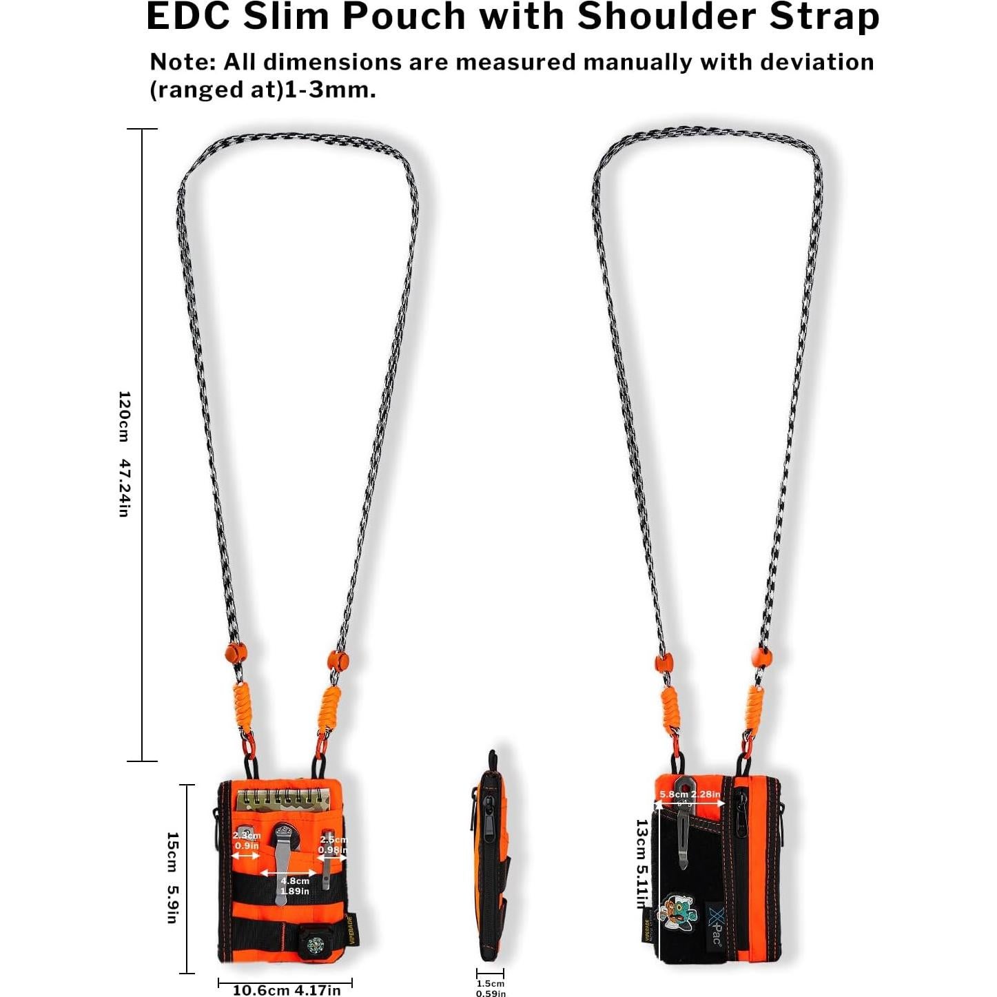 Pouch EDC VIPERADE VE16R con Correa, 2 Bolsillos, X-Pac Naranja
