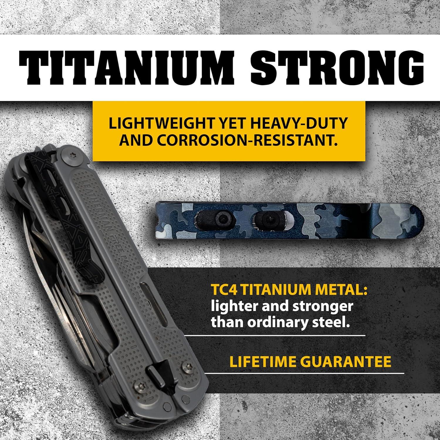 Clip de bolsillo Donk! para herramientas Leatherman Free - Titanio Negro