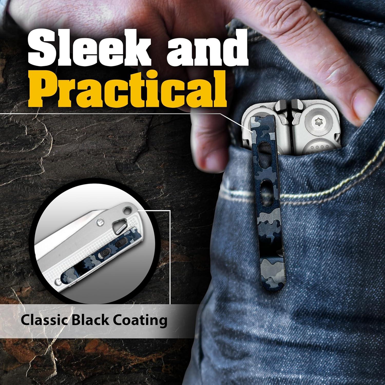 Clip de bolsillo Donk! para herramientas Leatherman Free - Titanio Negro