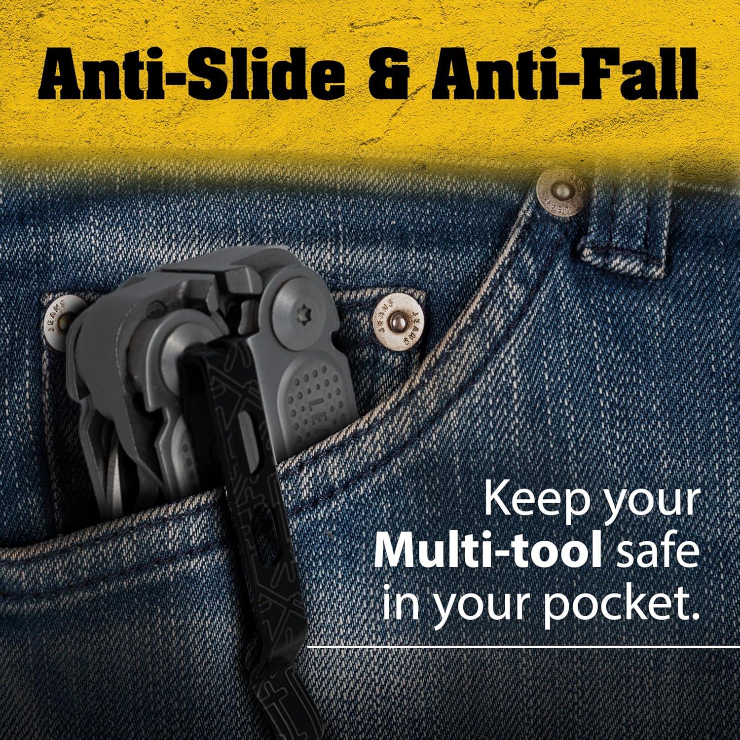 Clip de bolsillo Donk! para herramientas Leatherman Free - Titanio Negro