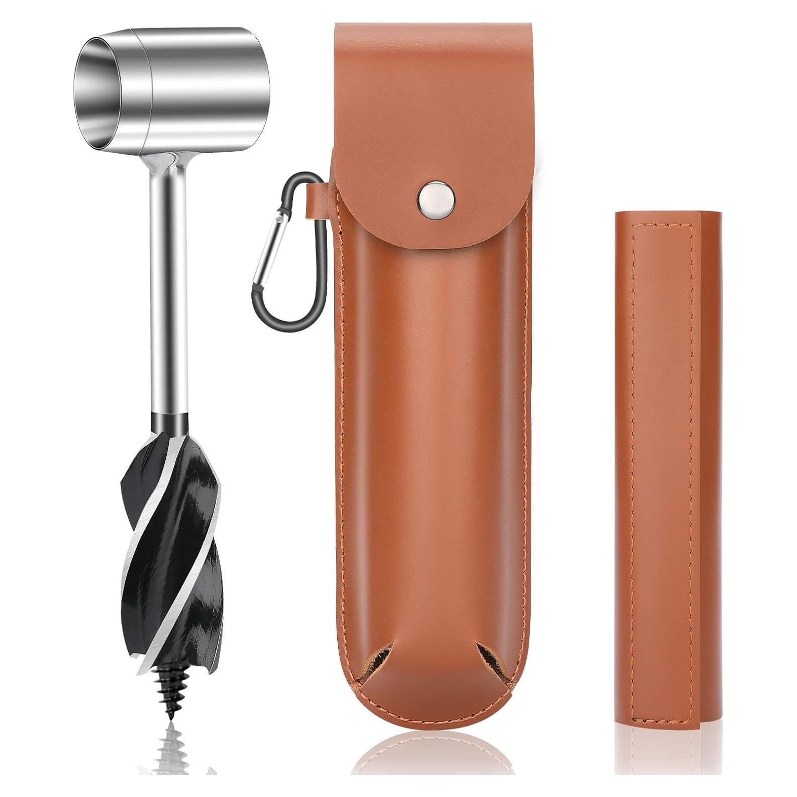 Llave de Auger Manual Burtok 17cm con Funda de Cuero