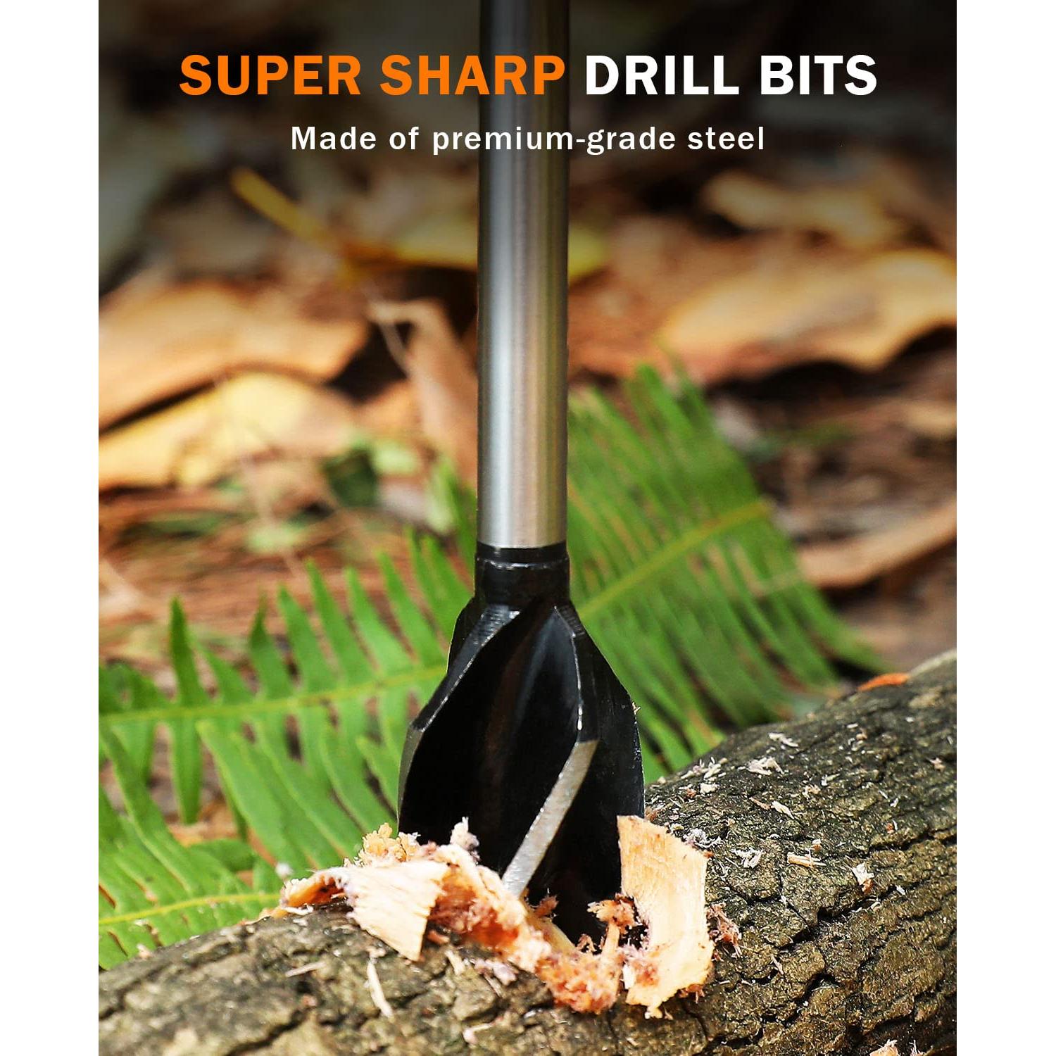 Llave de Auger Manual Burtok 17cm con Funda de Cuero