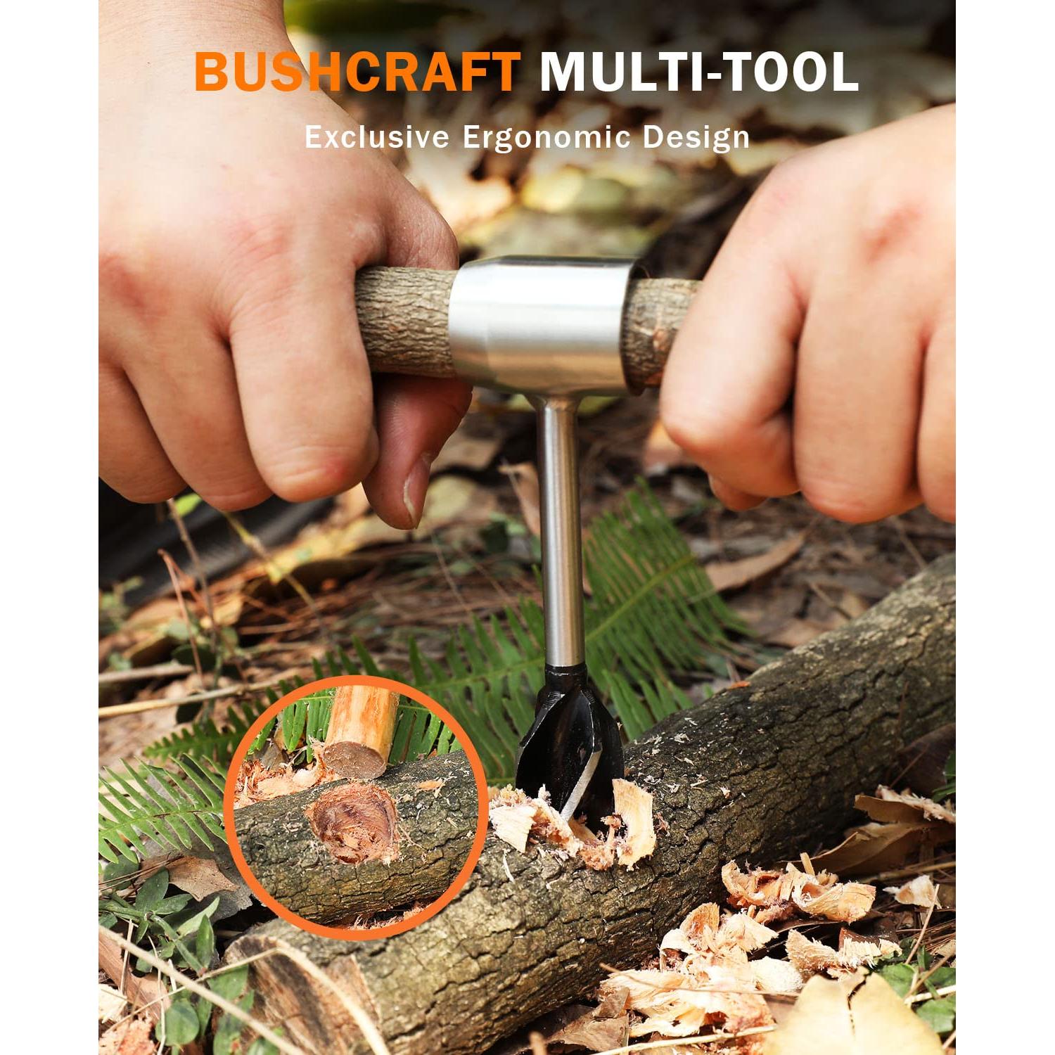 Llave de Auger Manual Burtok 17cm con Funda de Cuero