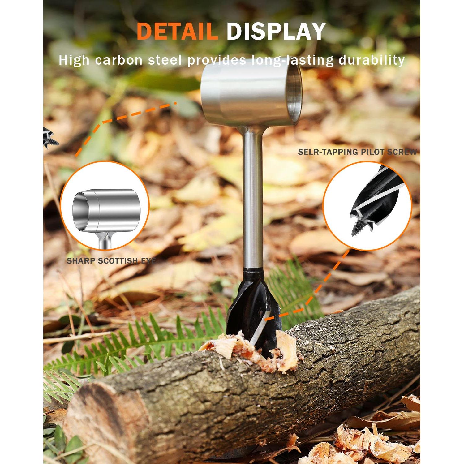 Llave de Auger Manual Burtok 17cm con Funda de Cuero