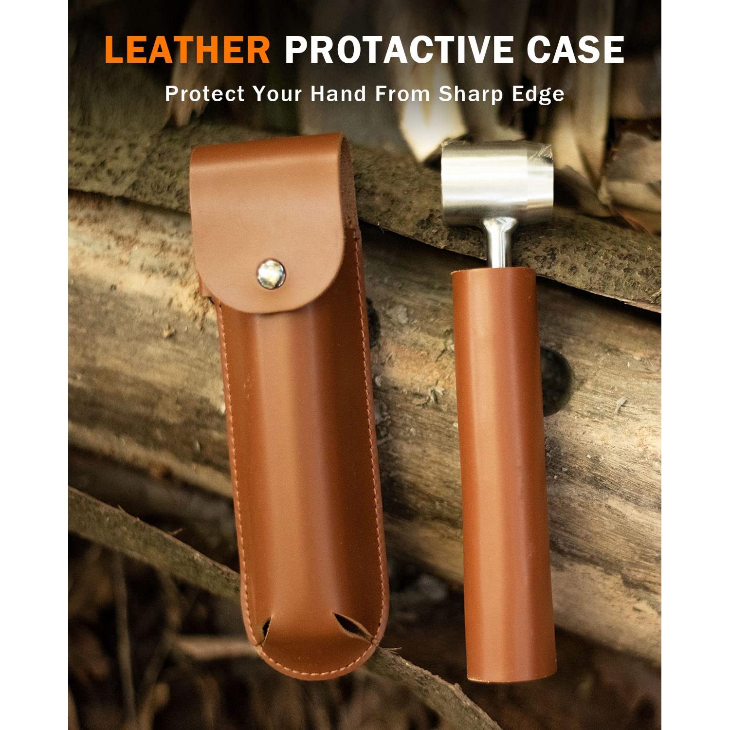 Llave de Auger Manual Burtok 17cm con Funda de Cuero