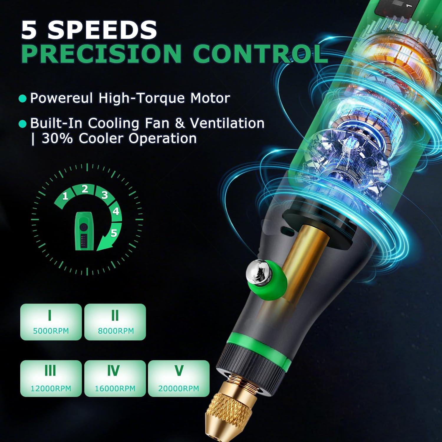 Mini Herramienta Rotativa Inalámbrica Uolor UH071 con 158 Accesorios