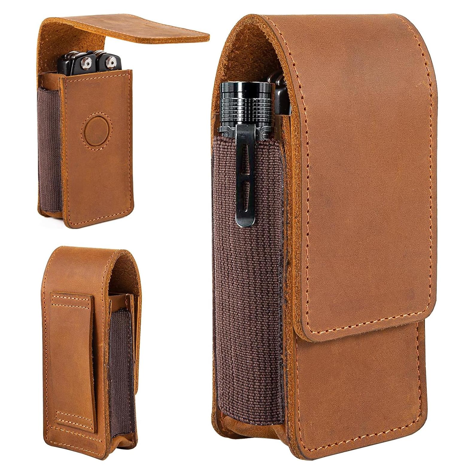 Funda de Cuero para Multiherramienta HERSENT con Cierre Magnético