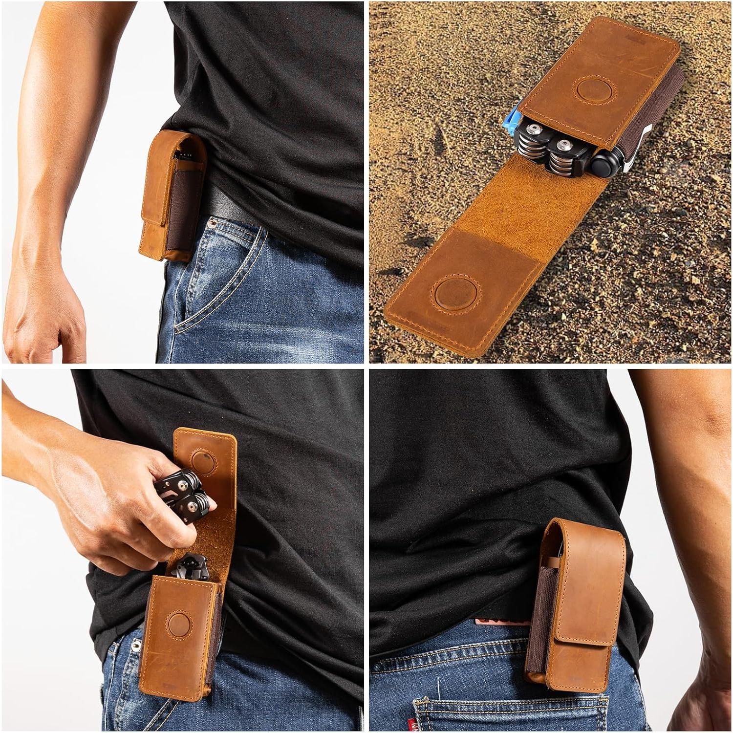 Funda de Cuero para Multiherramienta HERSENT con Cierre Magnético