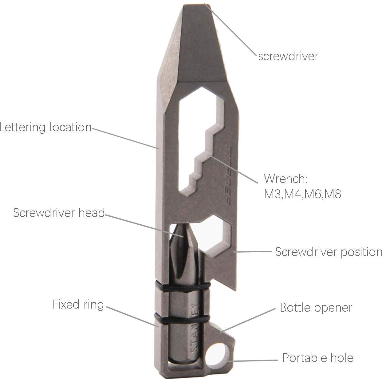 Barra de Palanca Multiherramienta Titanio TITANER 65mm Gris