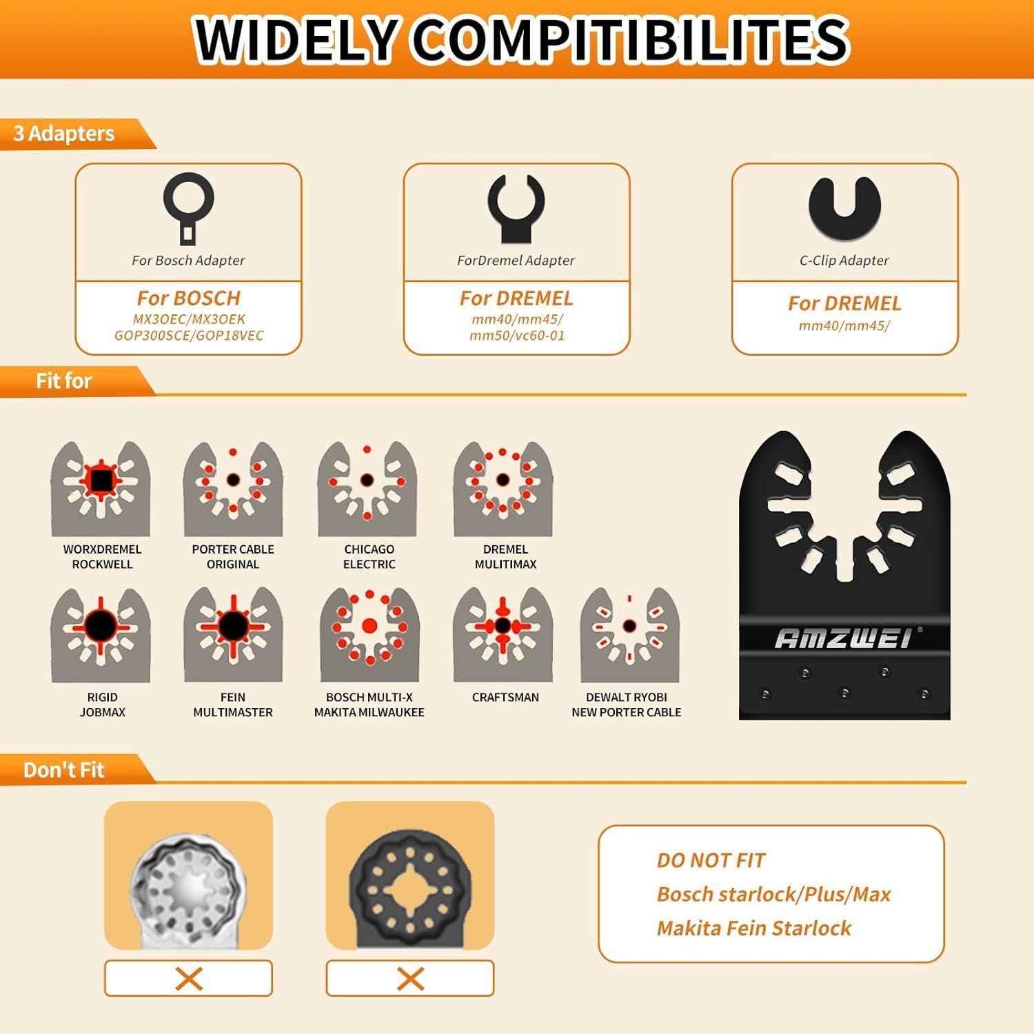 Kit de Cuchillas Oscilantes 154PCS + 50PCS Titanio HCS