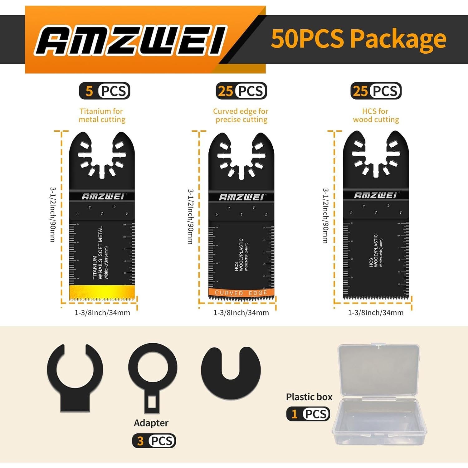 Kit de Cuchillas Oscilantes 154PCS + 50PCS Titanio HCS