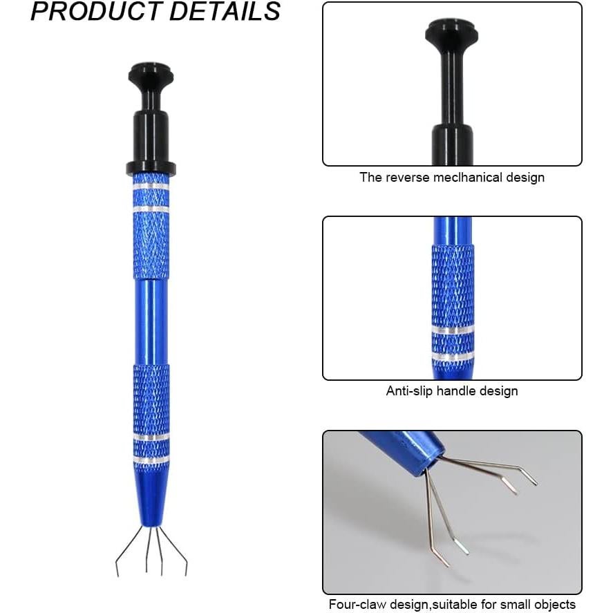 2 Piezas Herramienta de Recogida 4 Garras Chihutown Aluminio