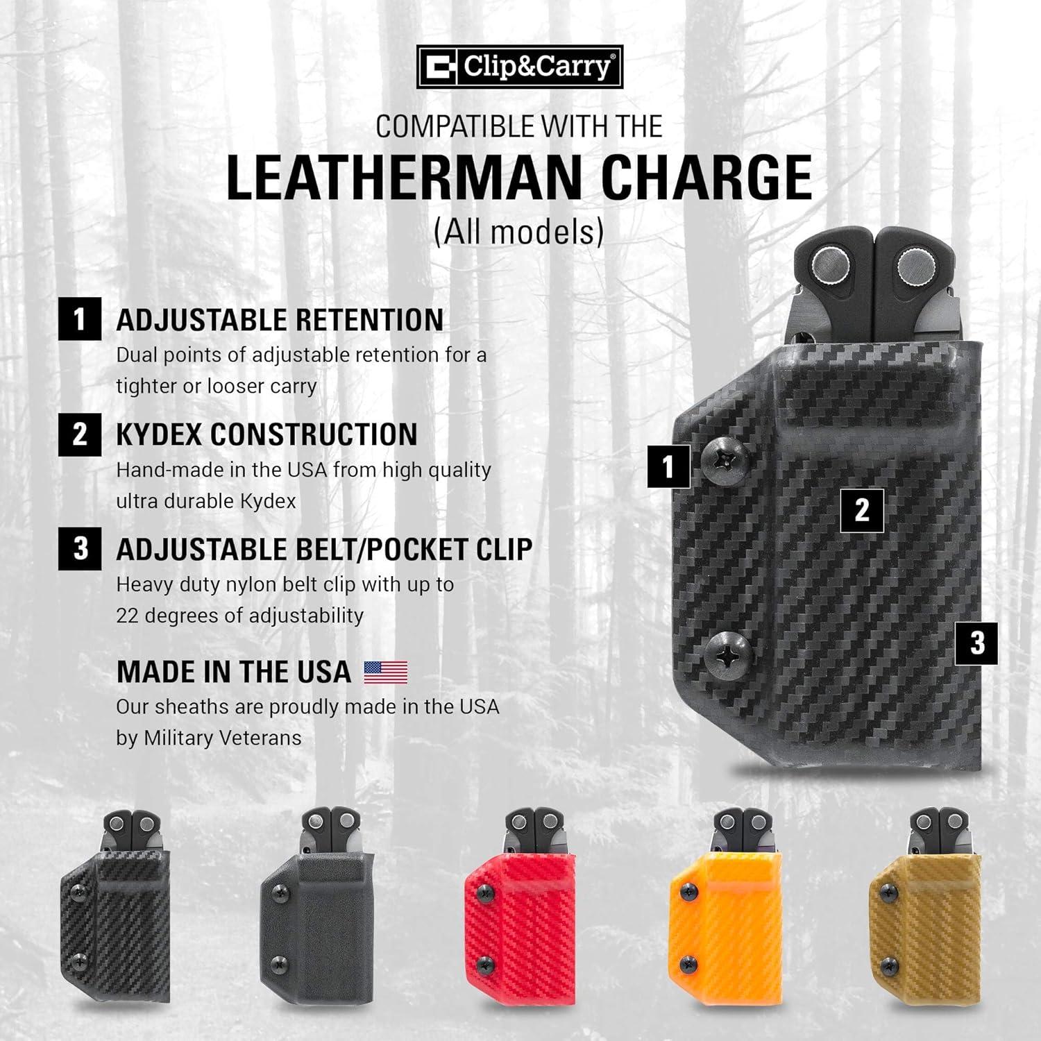 Funda Kydex Clip & Carry para Leatherman Charge - Negro