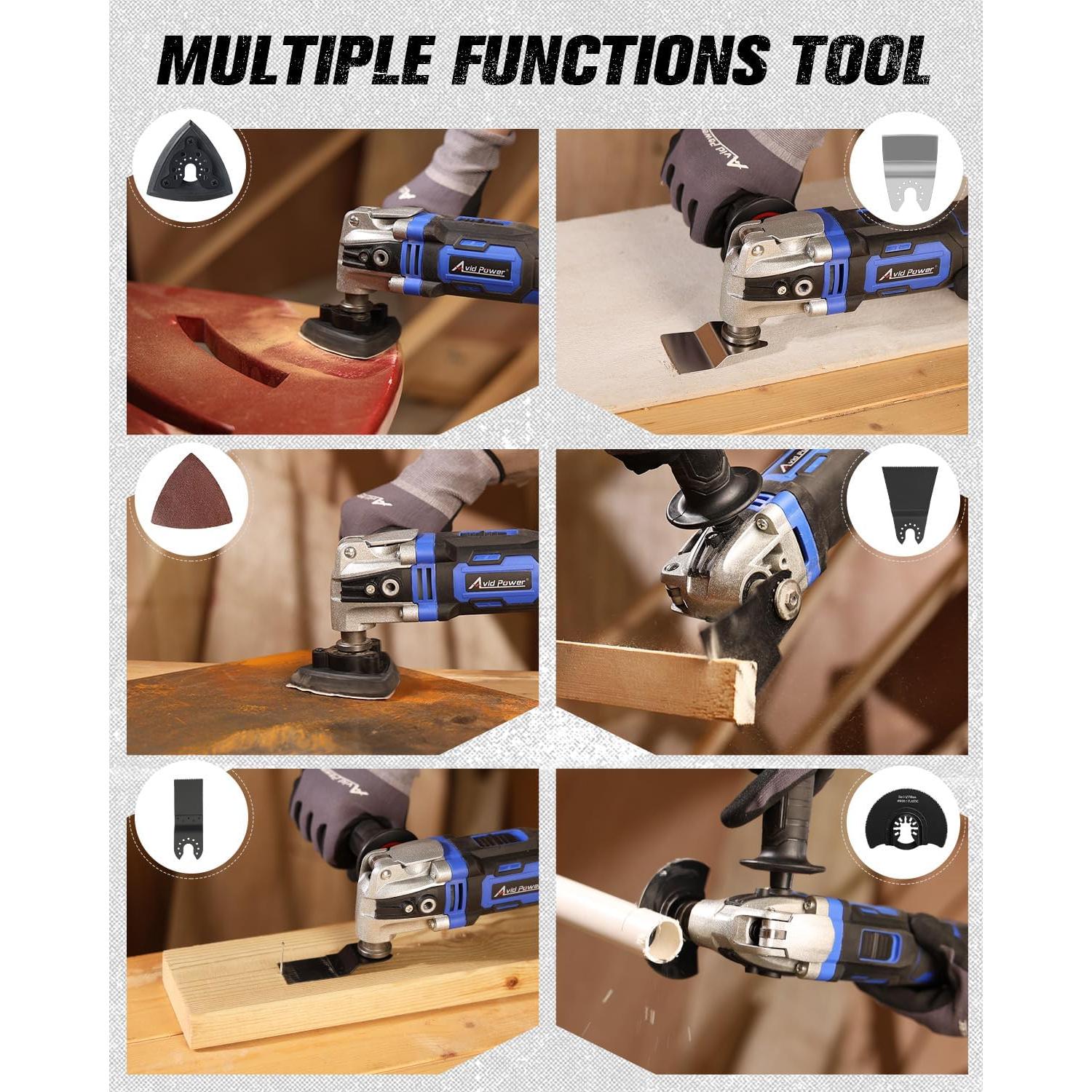 Herramienta Oscilante AVID POWER 3.5A con 112 Piezas