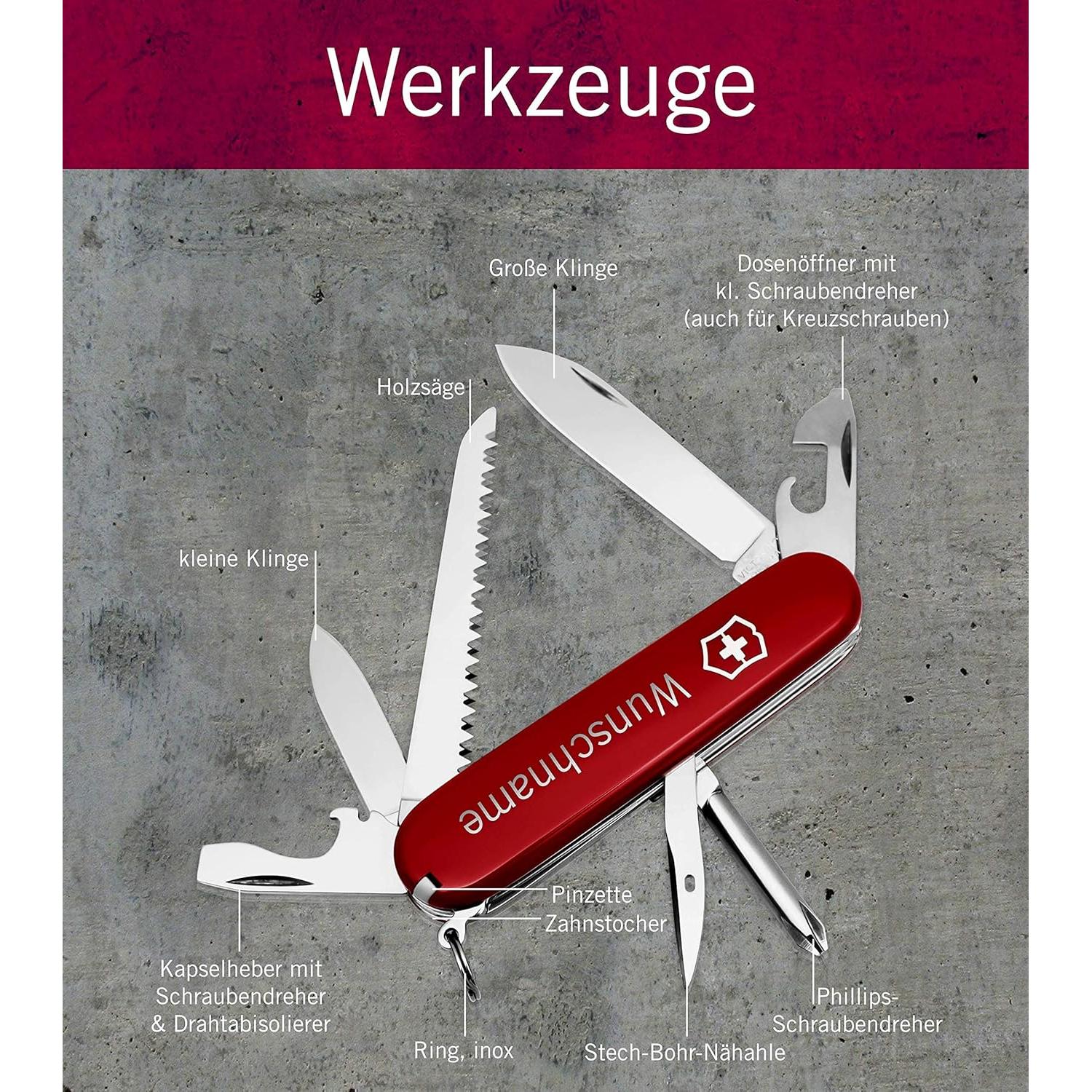Cuchillo Suizo Victorinox Climber Rojo con Funda de Cuero