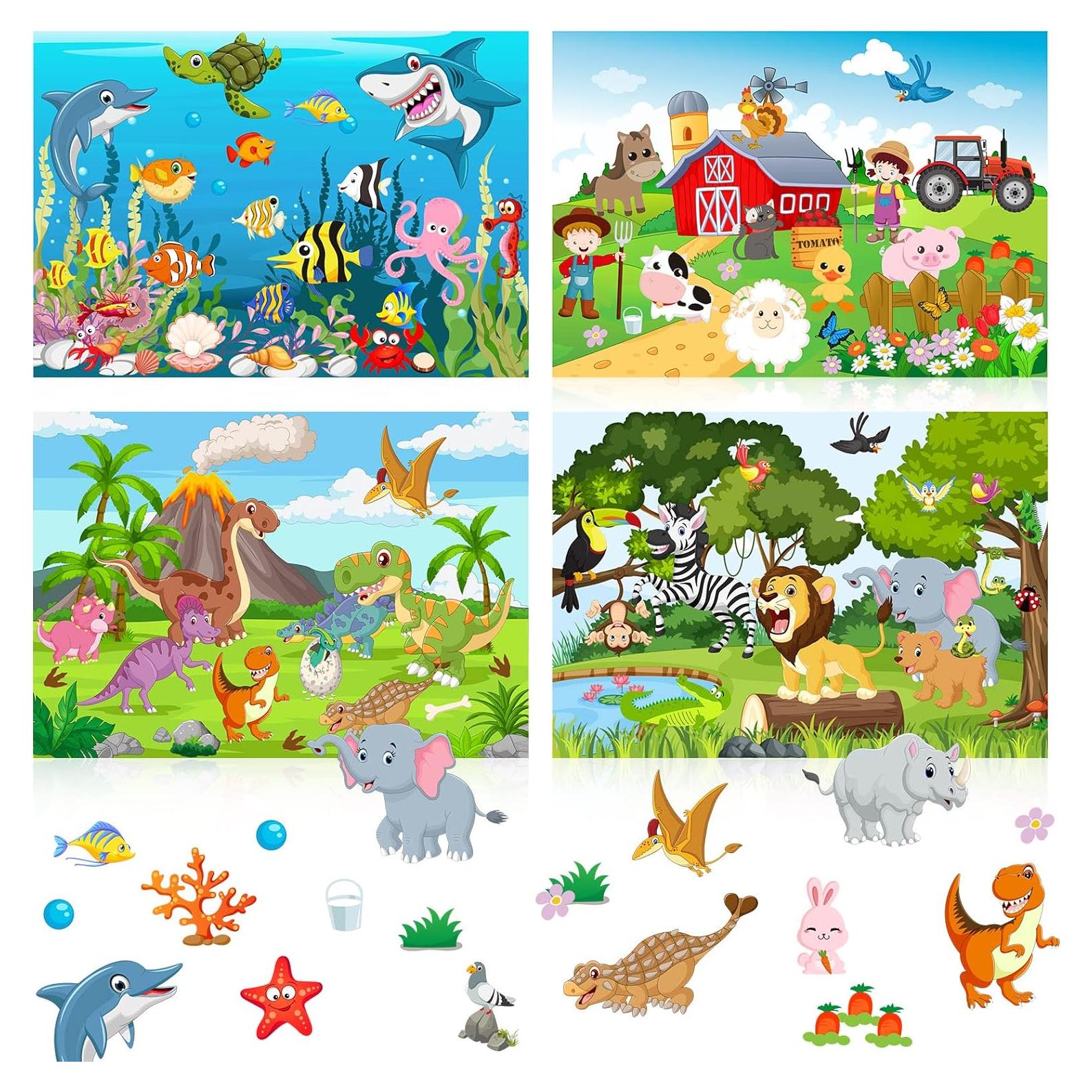 Spakon Stickers de Animales 32 Hojas para Niños DIY