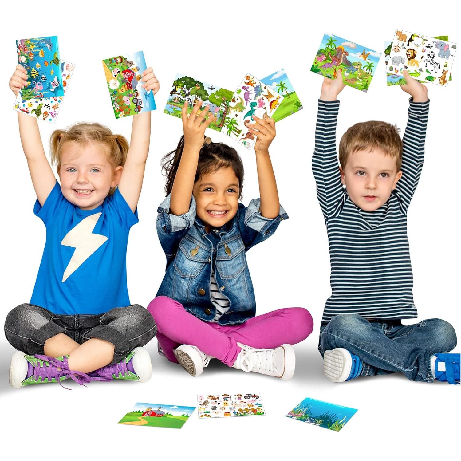 Spakon Stickers de Animales 32 Hojas para Niños DIY