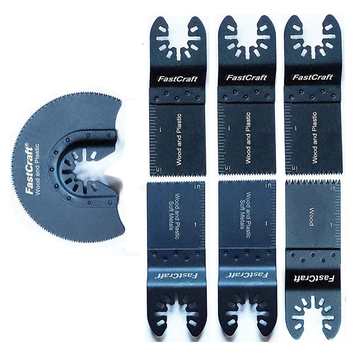 Cuchillas de Herramienta Oscilante FastCraft 7 Piezas Bi-Metal y HCS