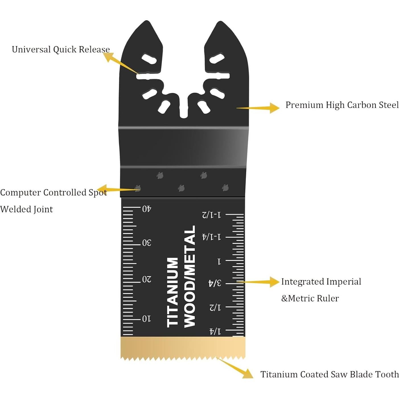 5 Cuchillas de Sierra Oscilante Titanio Farady 90x34mm