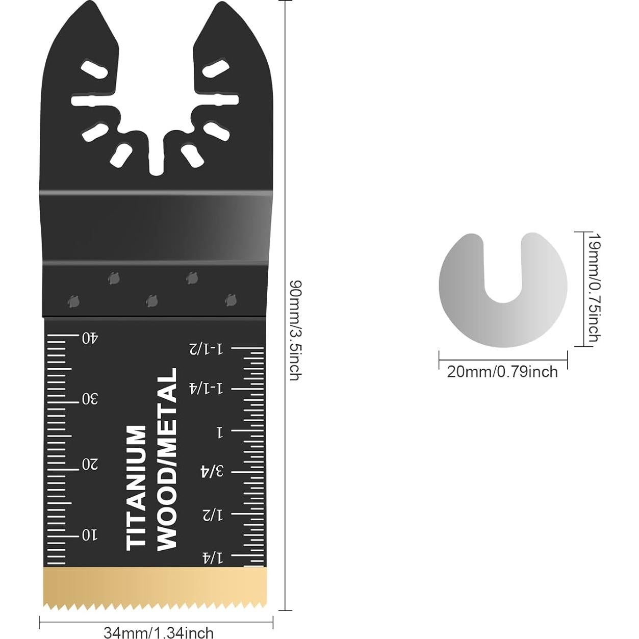 5 Cuchillas de Sierra Oscilante Titanio Farady 90x34mm