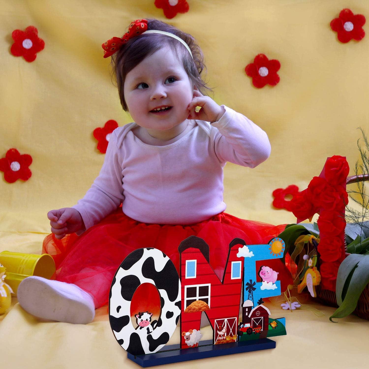 Centro de Mesa de Animales de Granja - Decoración de Madera