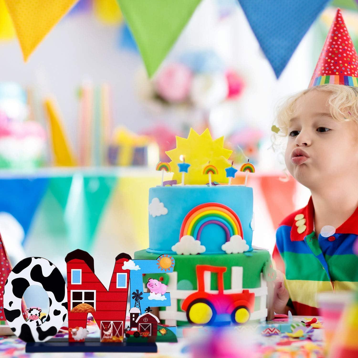 Centro de Mesa de Animales de Granja - Decoración de Madera