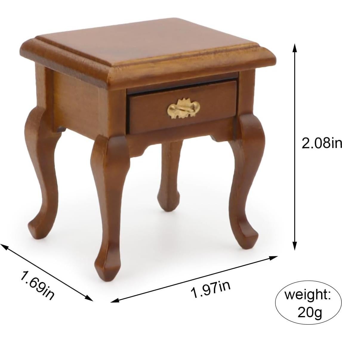 Mesita de Noche Miniatura Cutemini Madera Vintage 5x4.3 cm