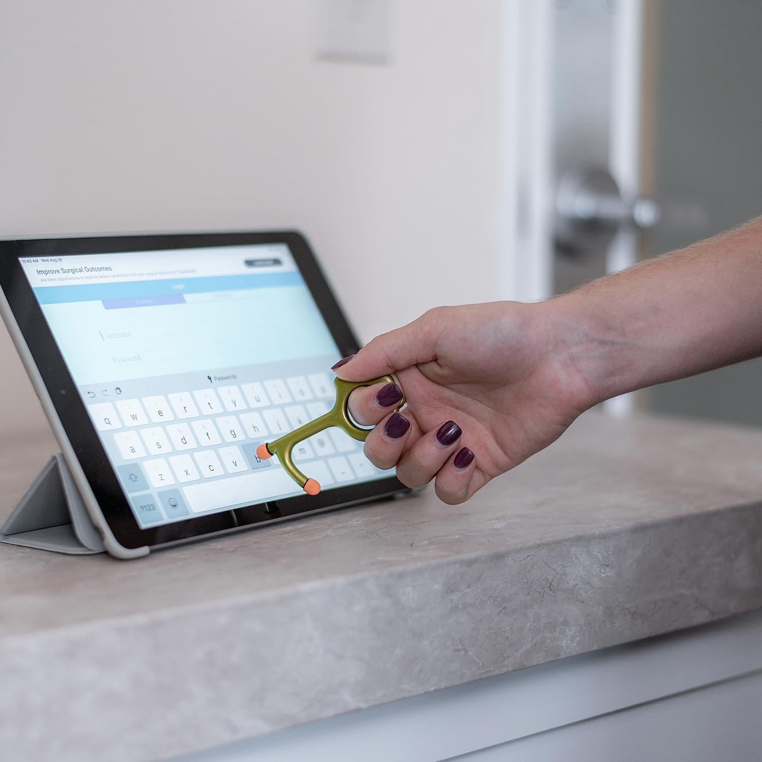 Herramienta Abridora de Puertas Sin Contacto ELK - Zinc, Oro, 2 Piezas