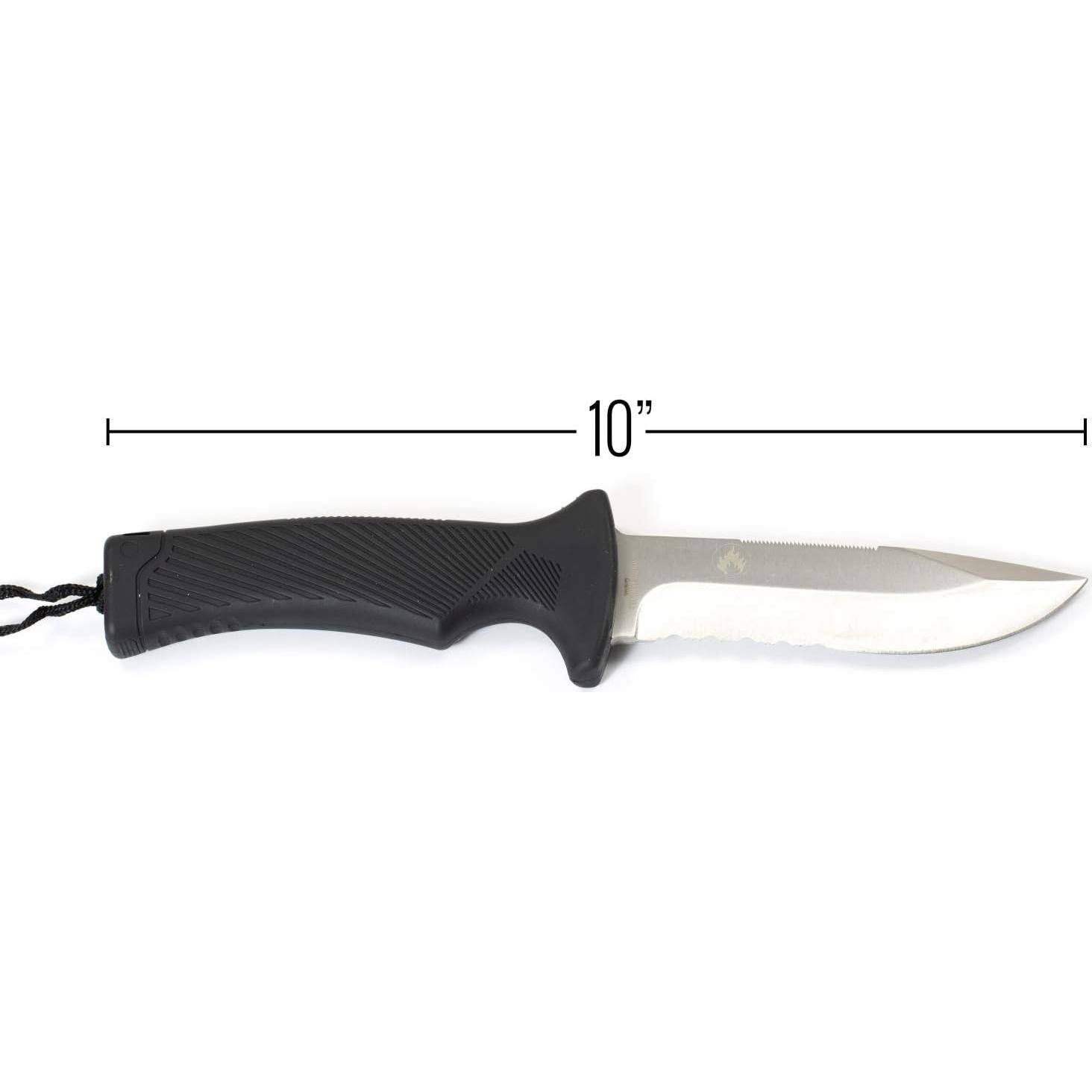 Cuchillo de Camping ASR Outdoor 3 en 1 con Encendedor y Silbato