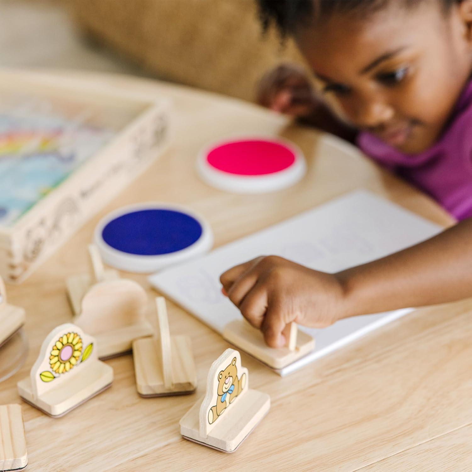 Juego de Sellos de Madera Melissa & Doug 8 Sellos y 2 Tintas