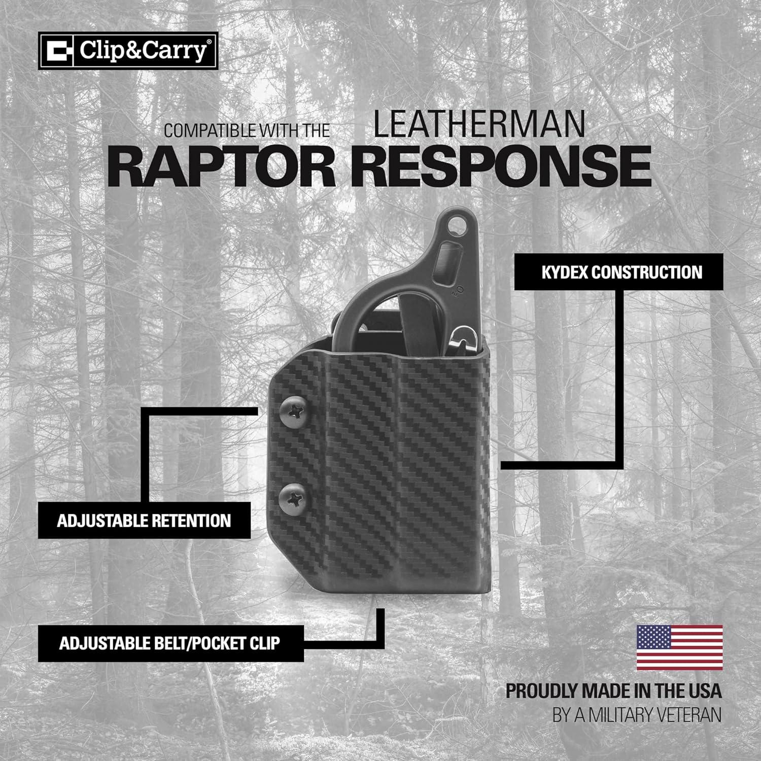 Funda Kydex Clip & Carry para Multiherramienta Leatherman Raptor Response - Negro