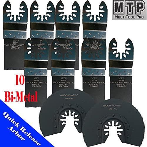 Cuchillas Multiherramienta MTP 10pc Bi-Metal Liberación Rápida