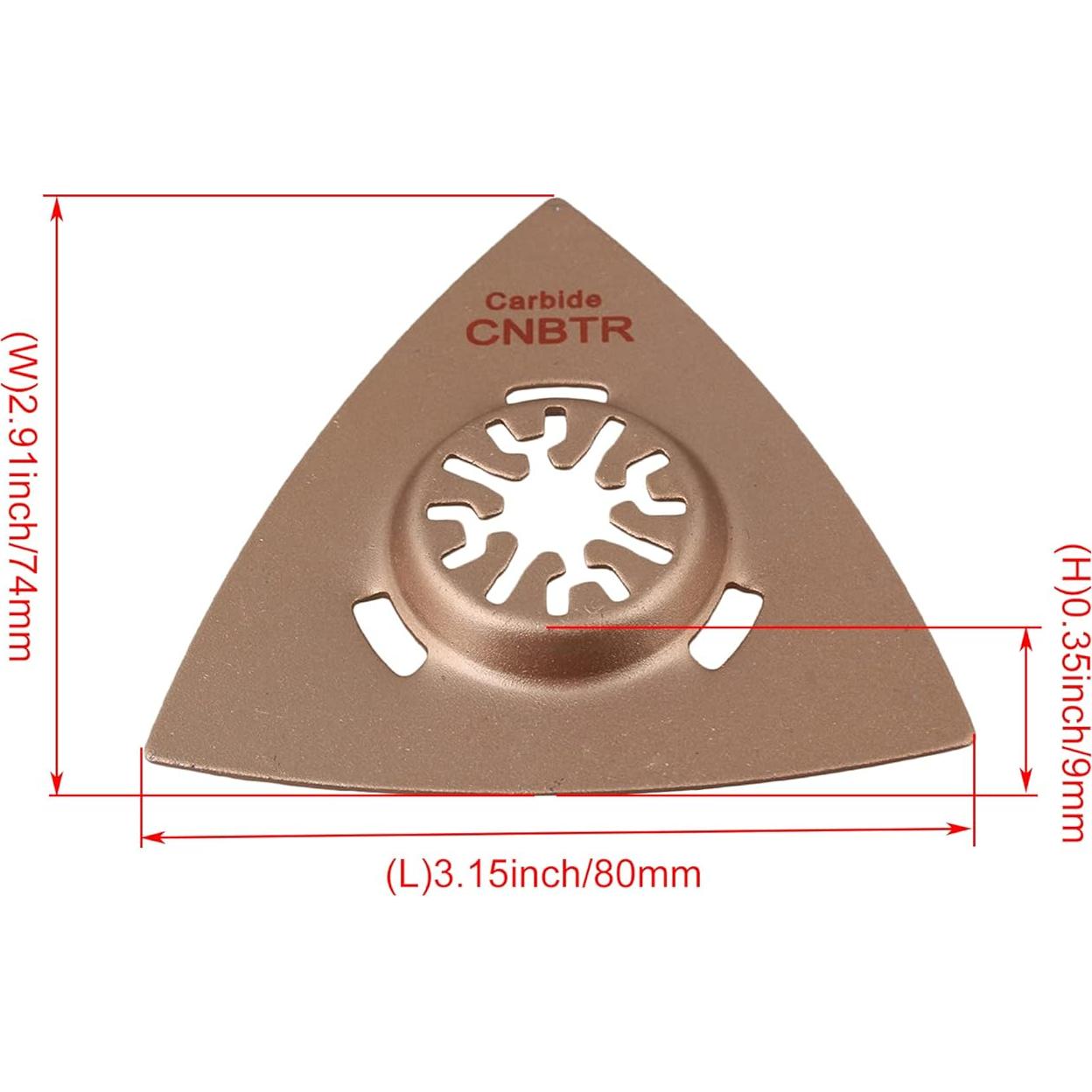 Juego de 10 Cuchillas de Raspado Triangular CNBTR 80mm Carburo