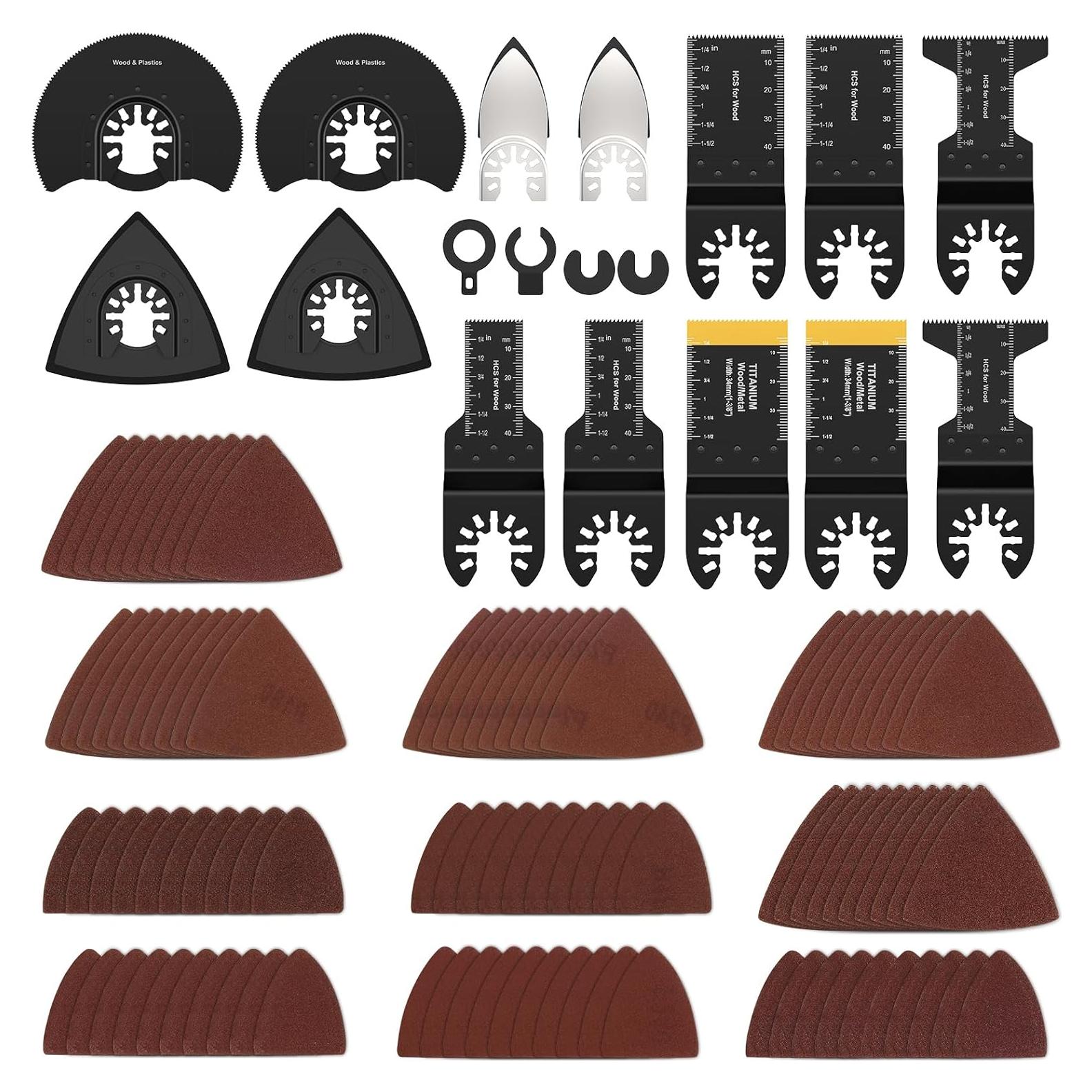 Juego de 118 Piezas de Cuchillas de Sierra Oscilante Kandishiex