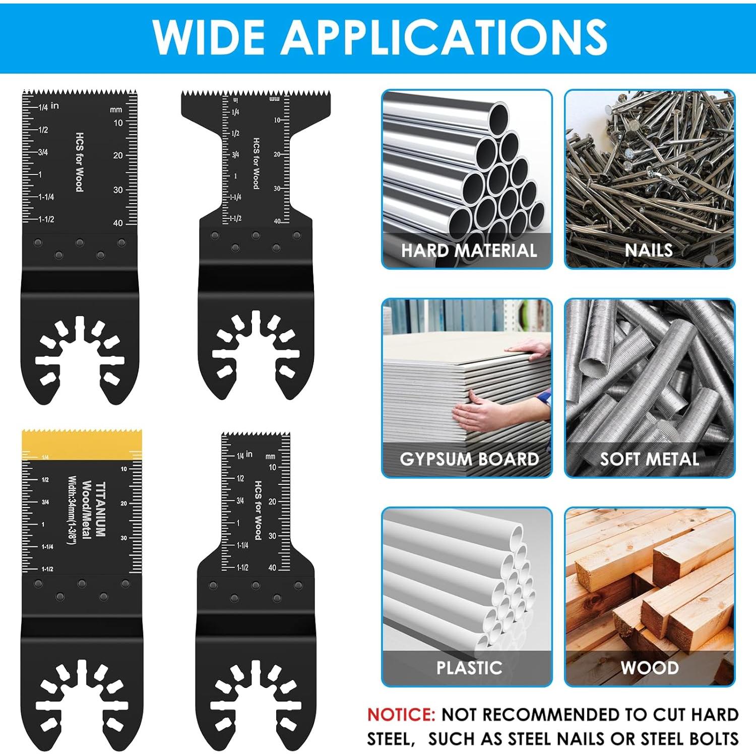 Juego de 118 Piezas de Cuchillas de Sierra Oscilante Kandishiex