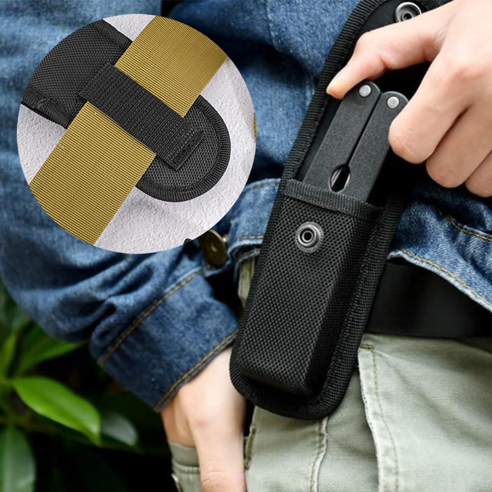 Funda de Cuchillo de Nylon QPINGH 2 Pcs 13x6.5 cm Negra