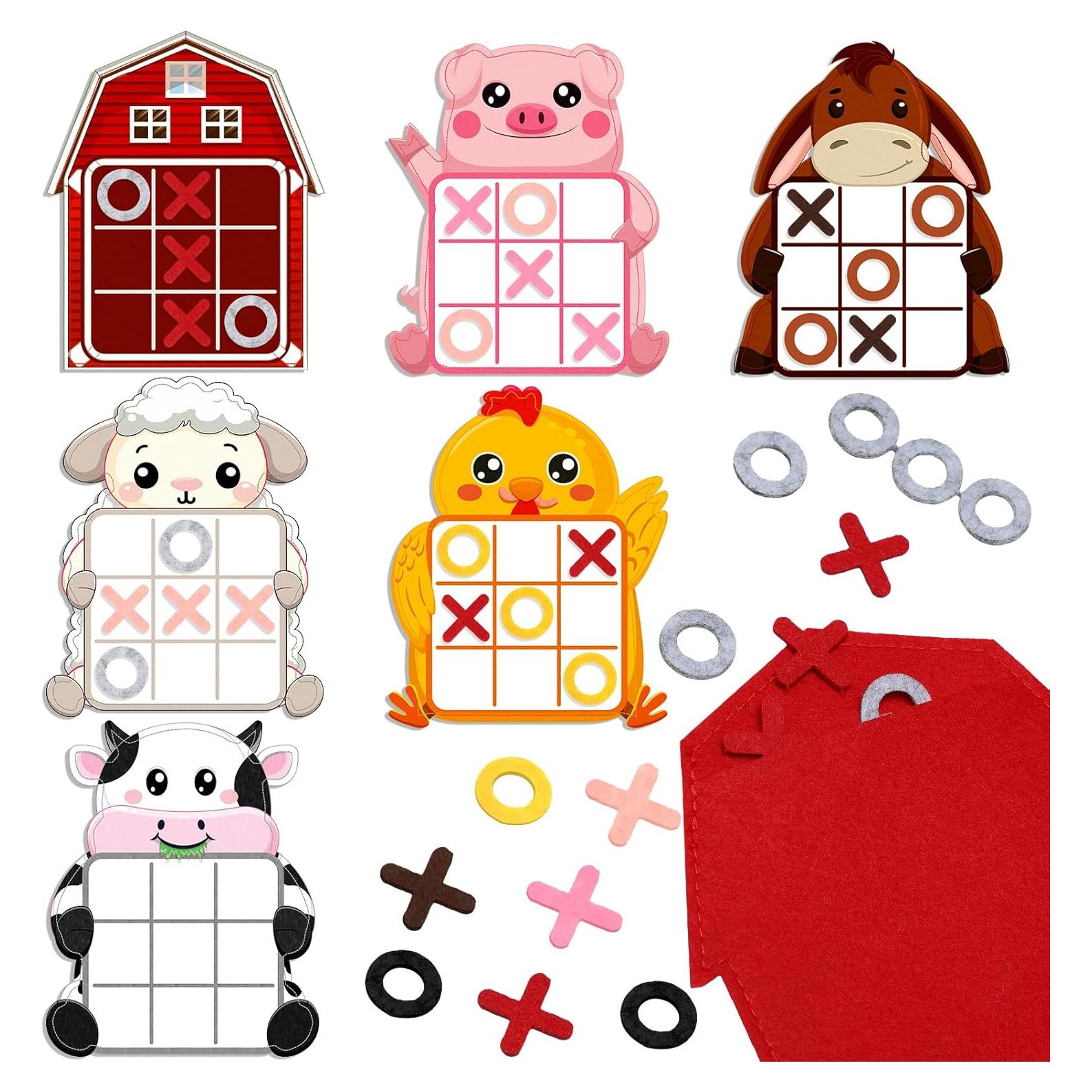 Juego de Mesa Tic Tac Toe de Granja Blosssound 12 Piezas