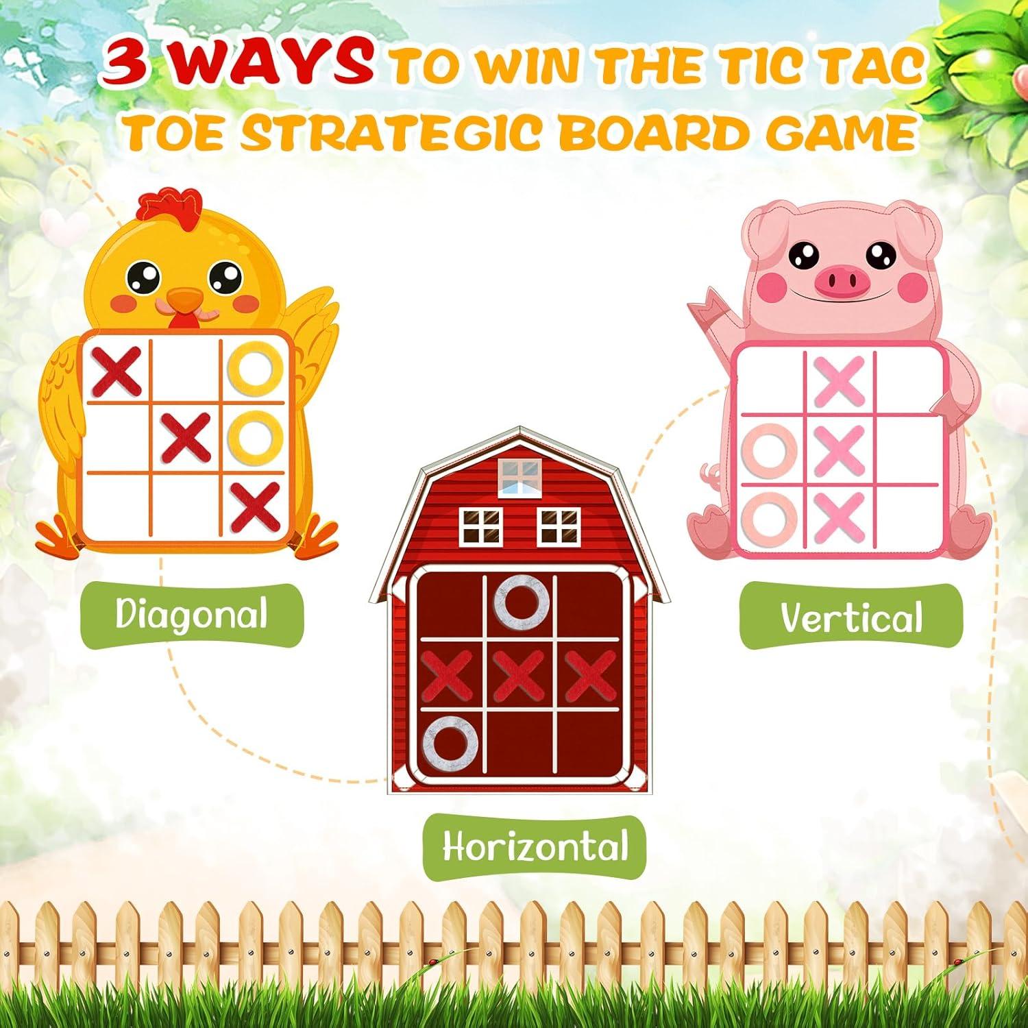 Juego de Mesa Tic Tac Toe de Granja Blosssound 12 Piezas