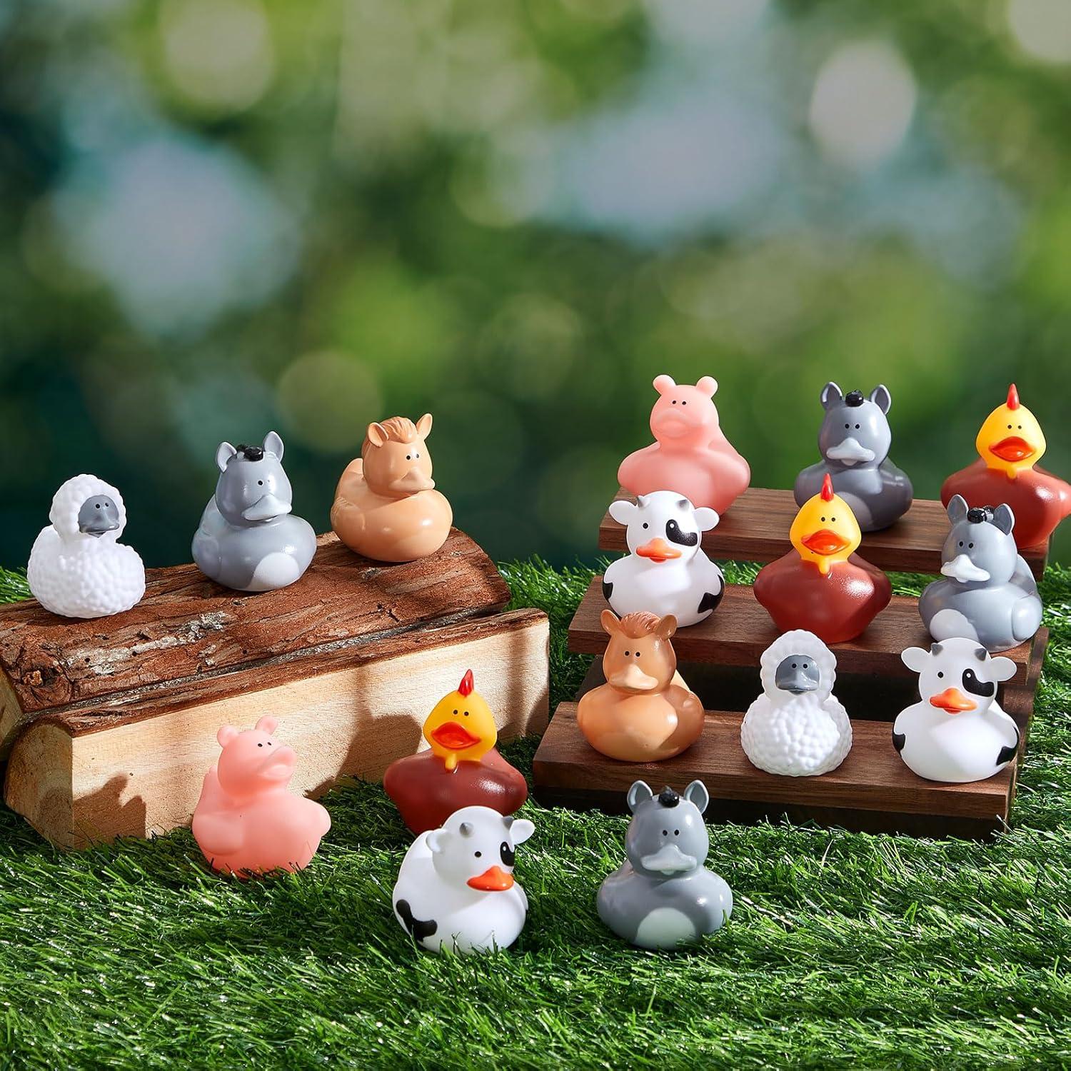 DEEKIN 24 Patos de Goma de Granja 5 cm para Fiestas